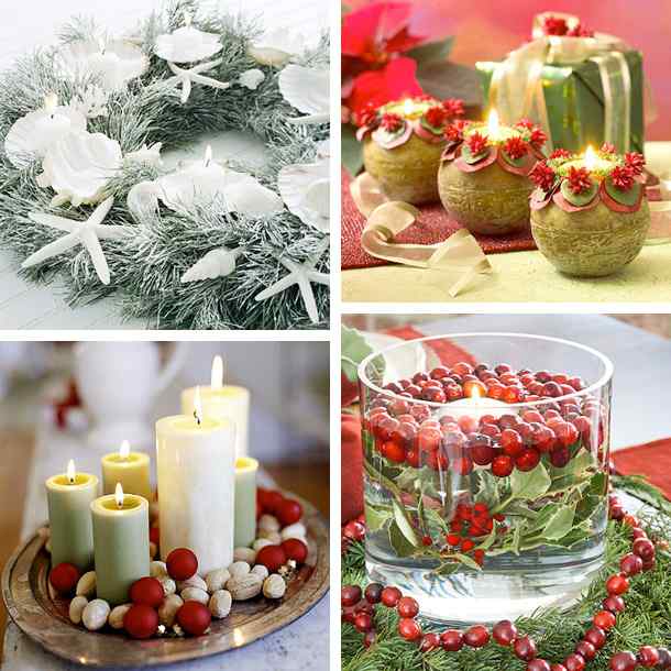 cómo decorar con velas en navidad