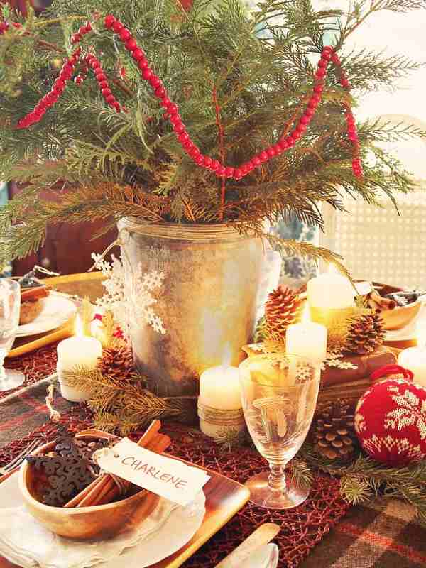 cómo hacer un centro de mesa en navidad
