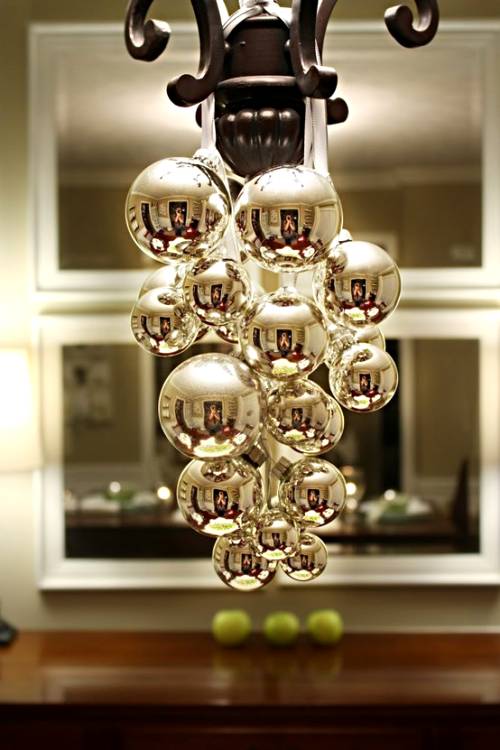 decorar lámparas con bolas 
