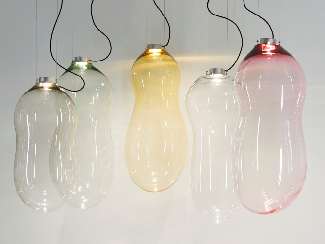 lámparas de cristal soplado